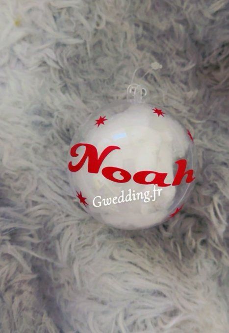 BOULE DE NOEL PLEXI PRÉNOM 