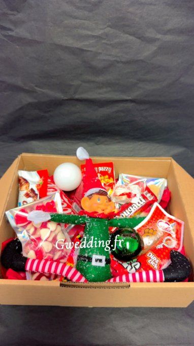 BOX GOURMANDE LUTIN AVEC 2 BOULES PERSONNALISÉES 